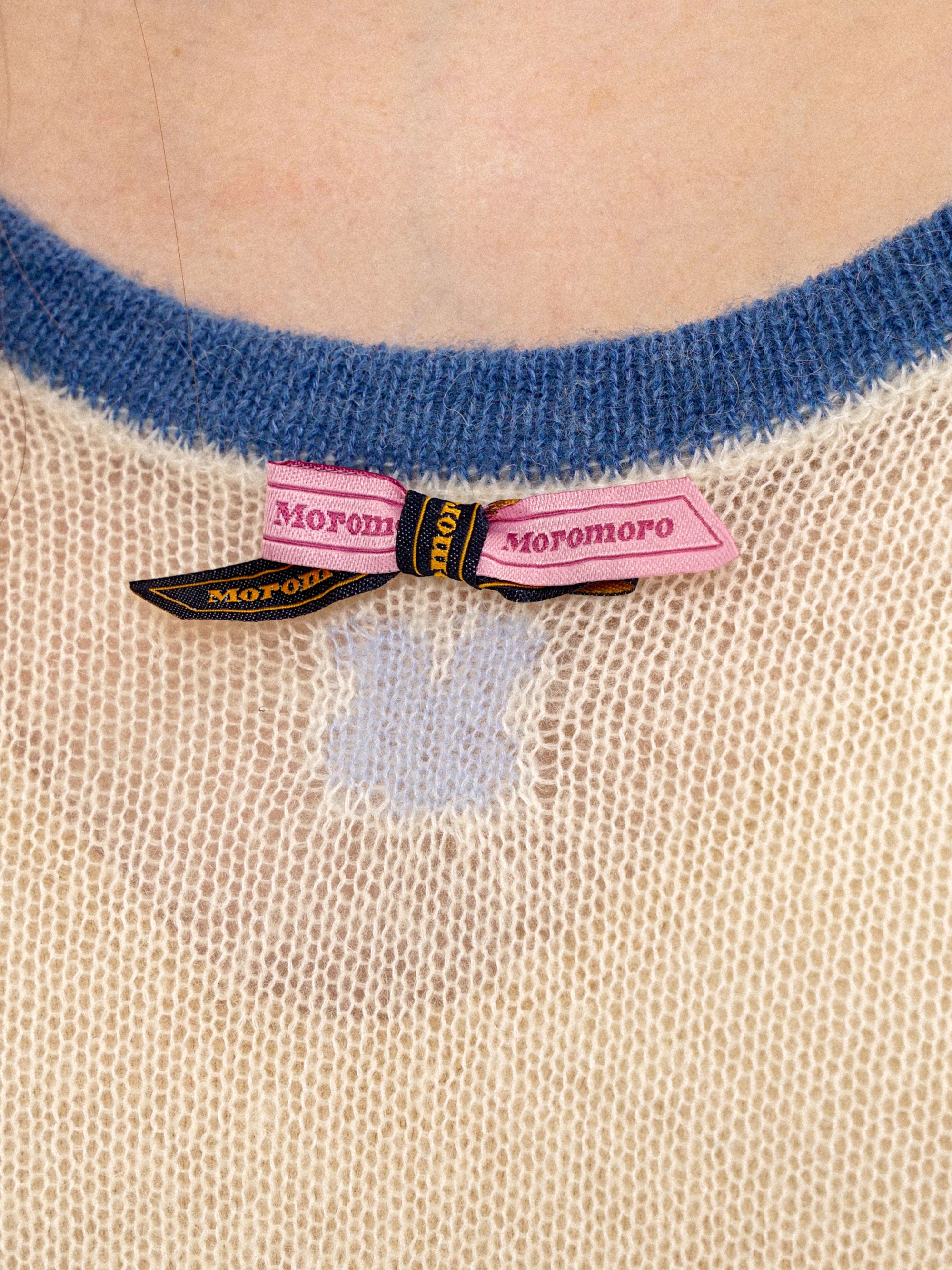 *Striped wide neckline sweater
