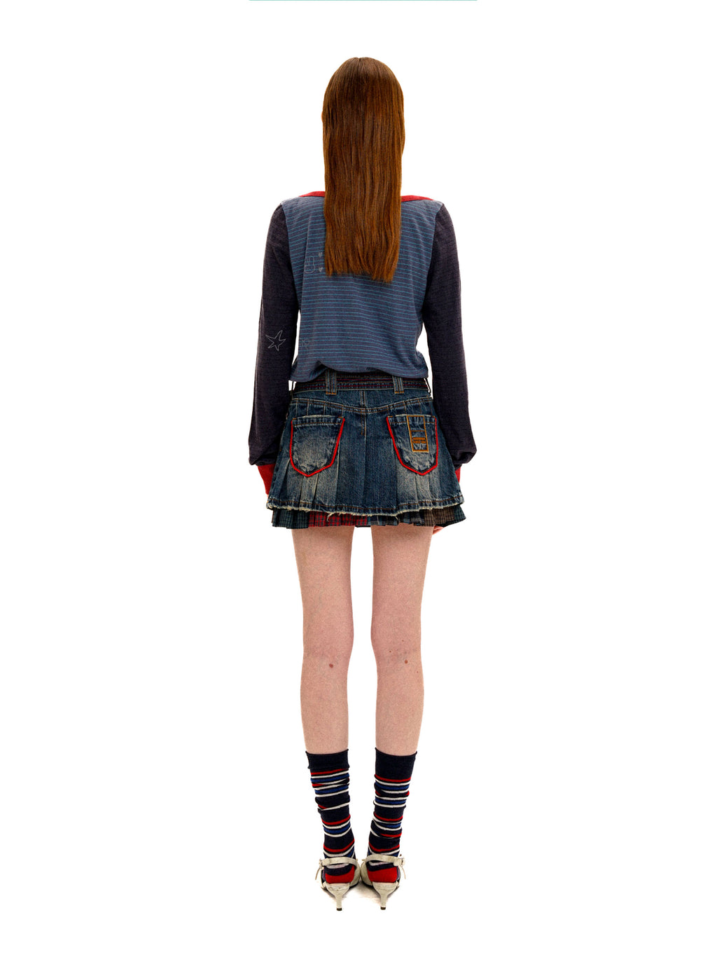 *Striped Rhinestone Long-Sleeved Top
