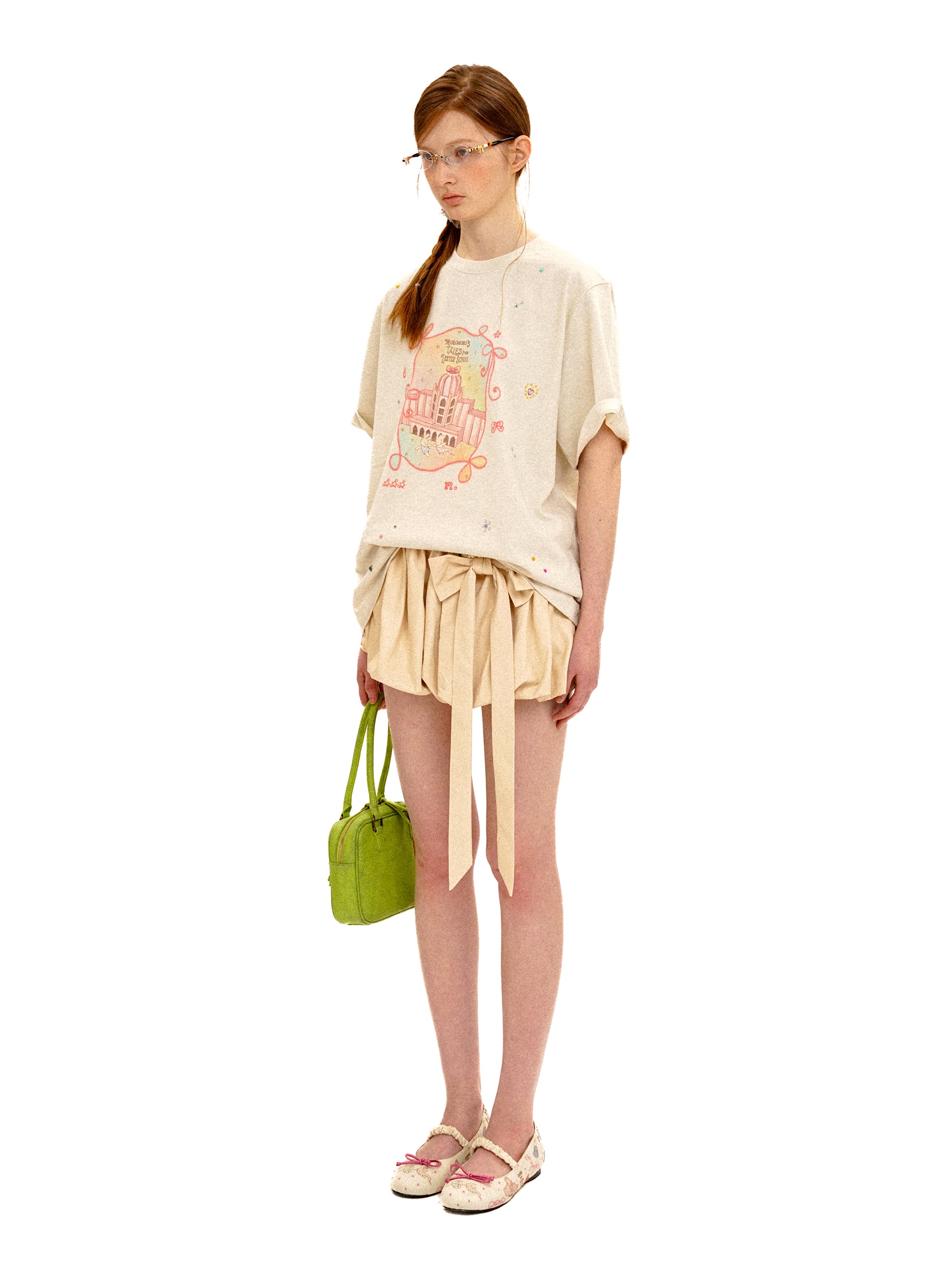 *With Lester illustration rhinestone T-shirt