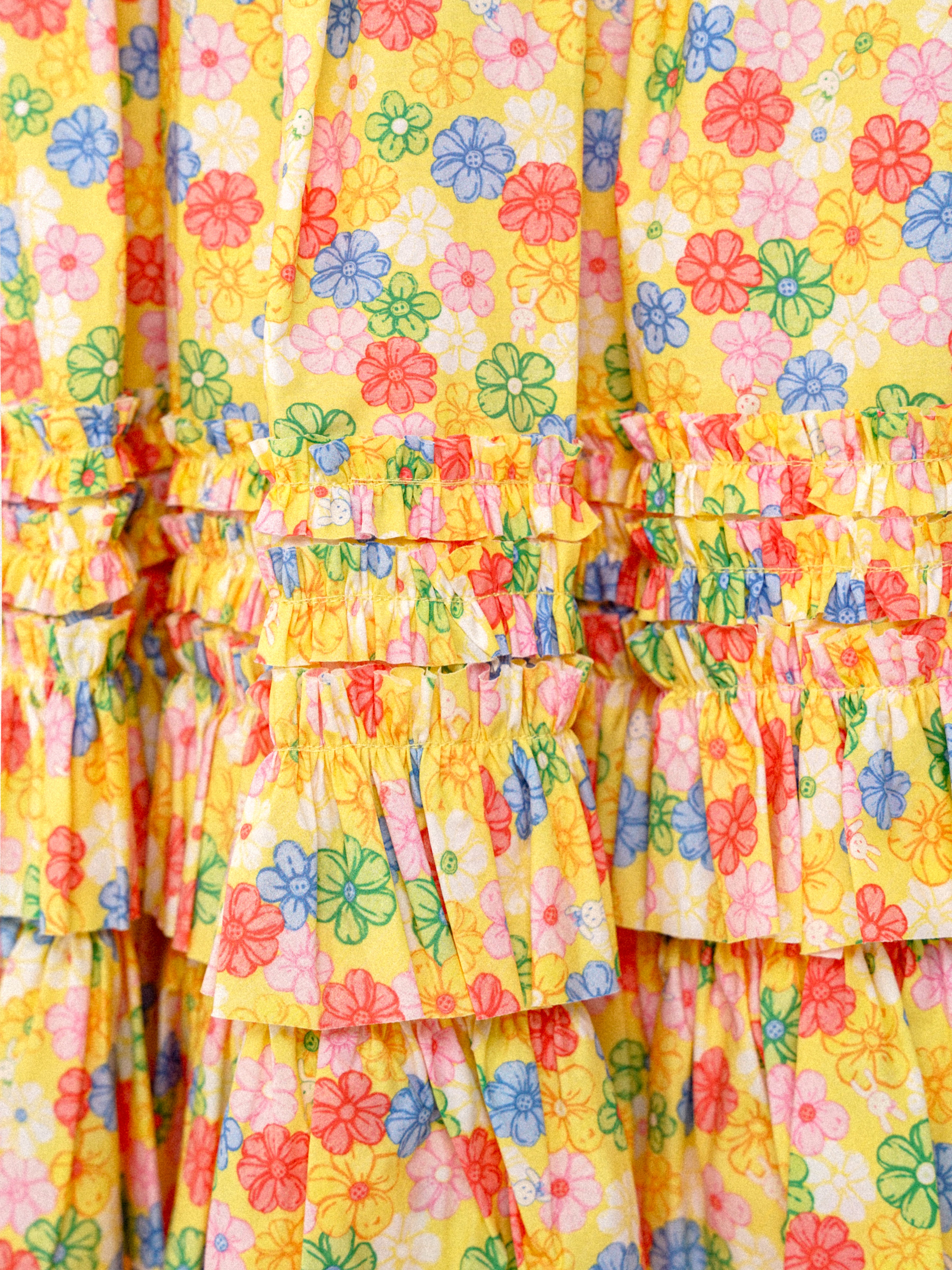 *All-over floral print ruffled tiered skirt