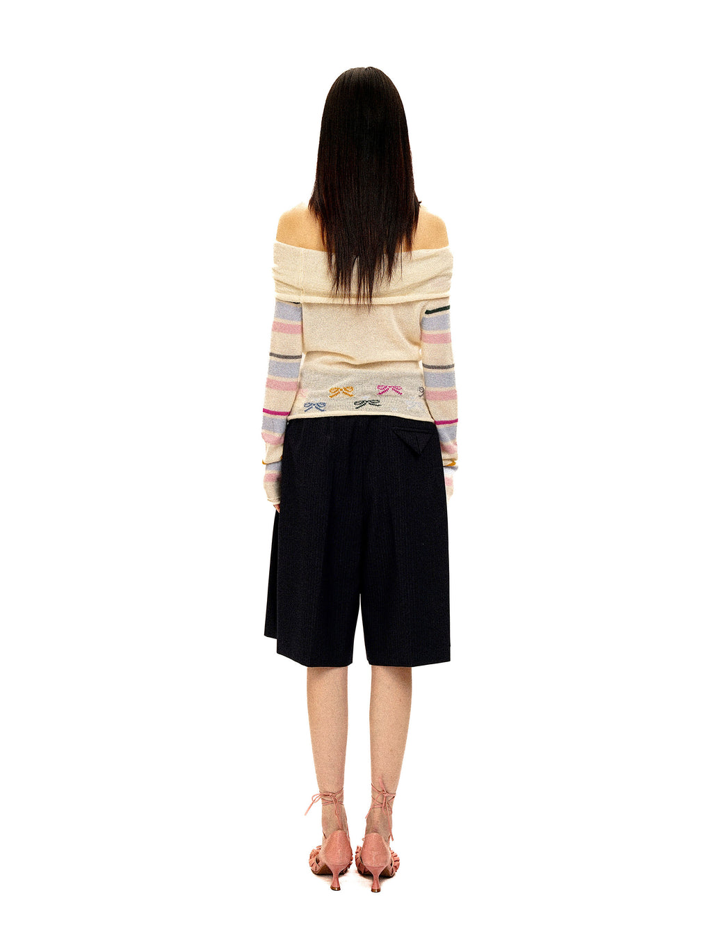 *Striped bow sweater