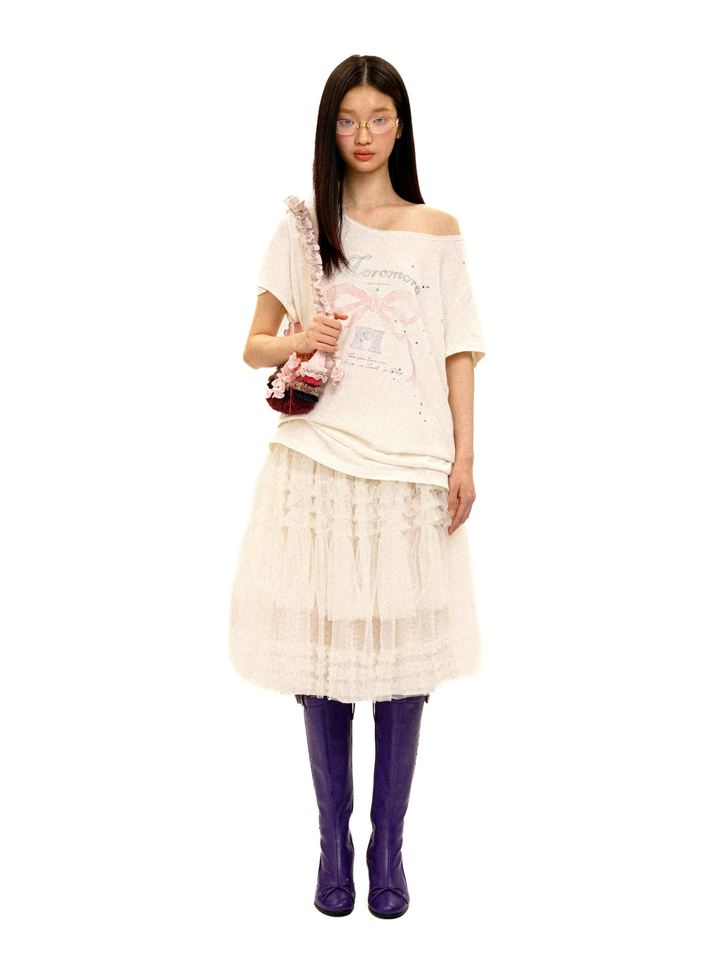 *Bow Print Short-Sleeve T-Shirt