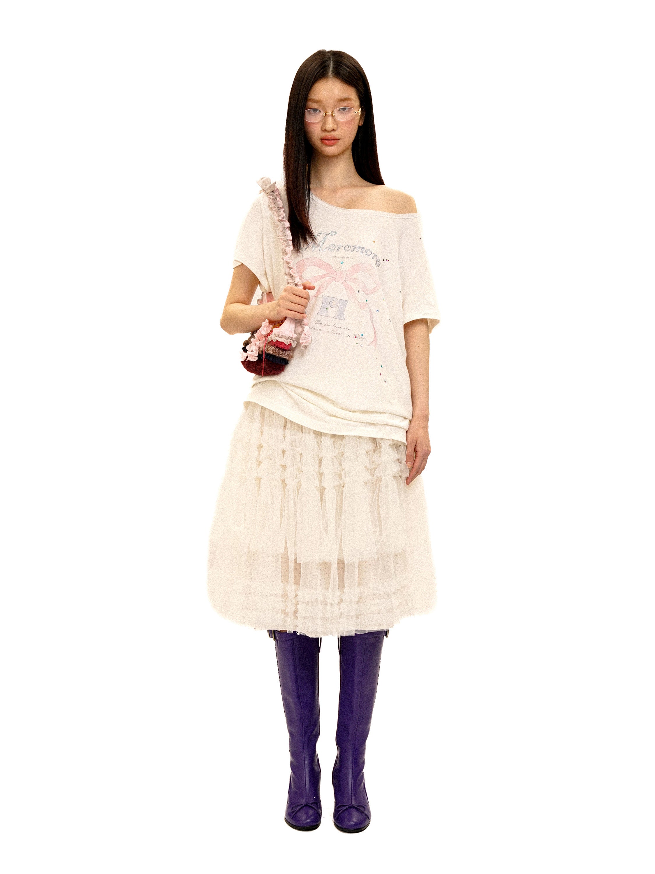 *Bow Print Short-Sleeve T-Shirt