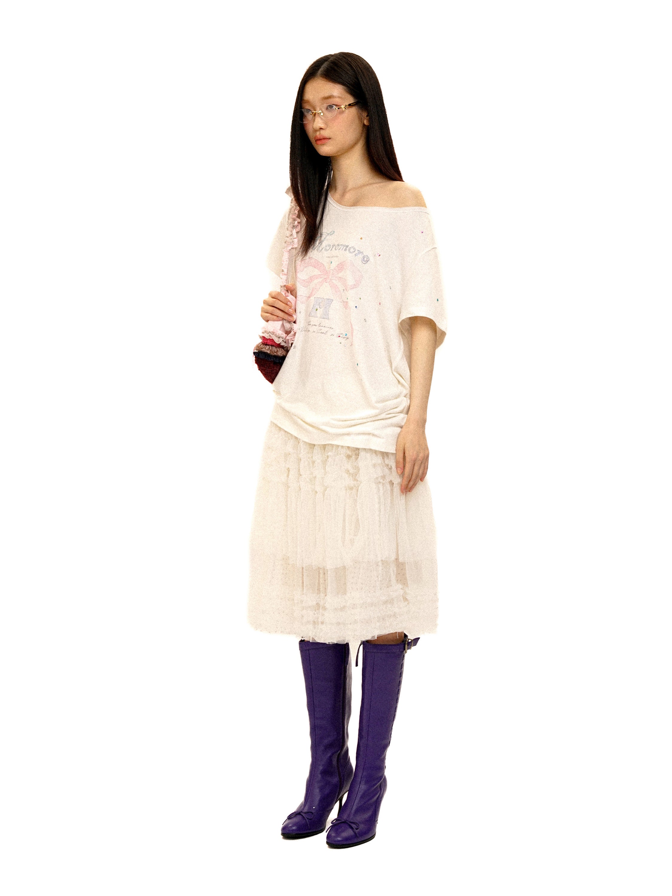 *Bow Print Short-Sleeve T-Shirt