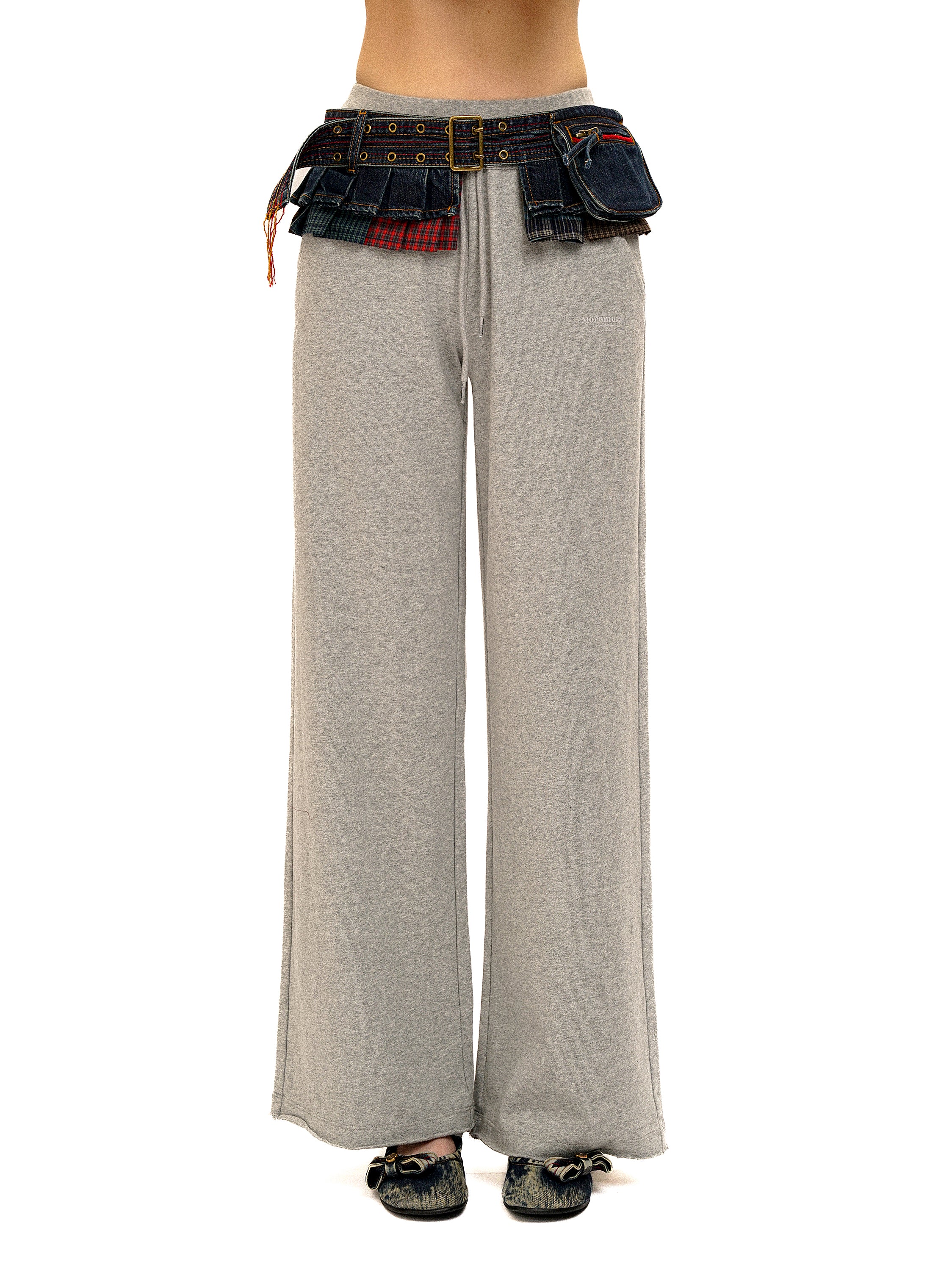 *Colorful chain buckle denim waist bag