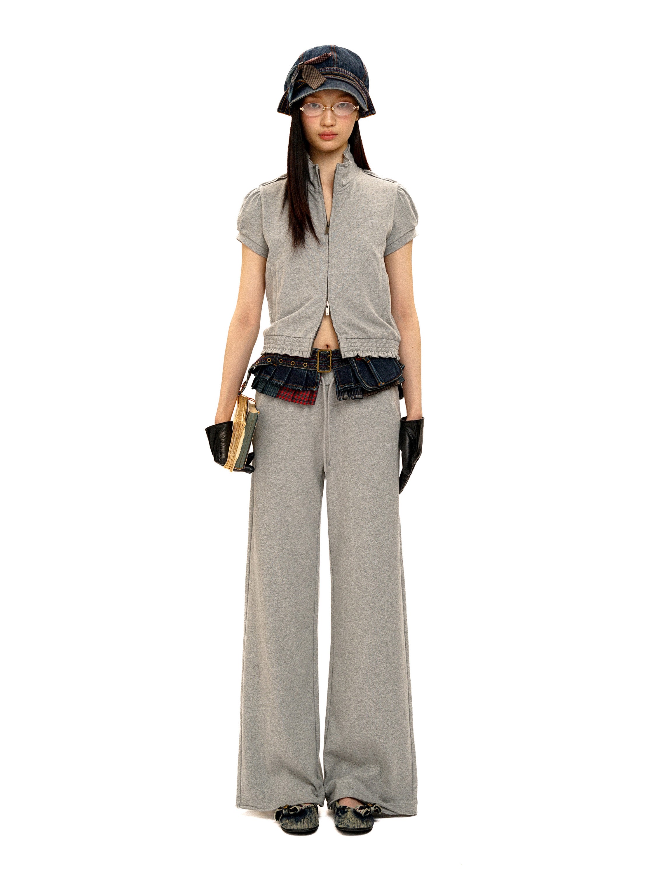 *Colorful chain buckle denim waist bag