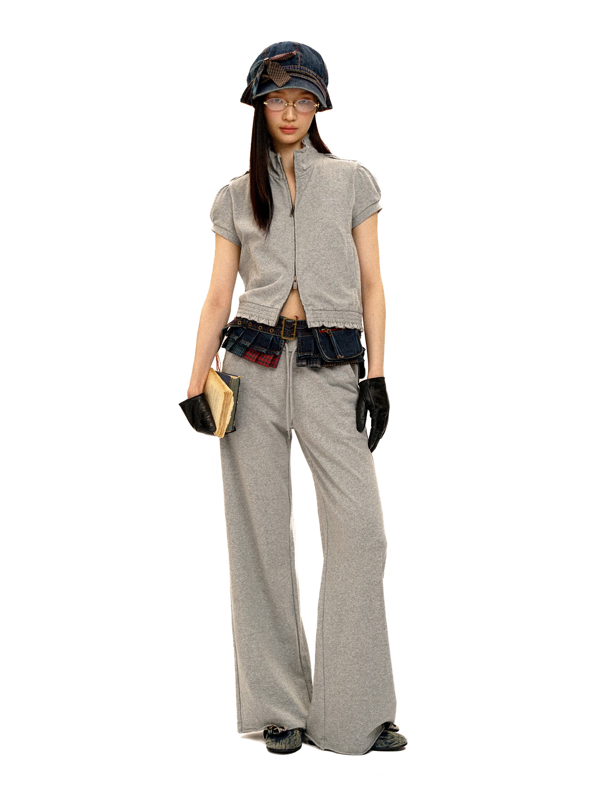 *Colorful chain buckle denim waist bag