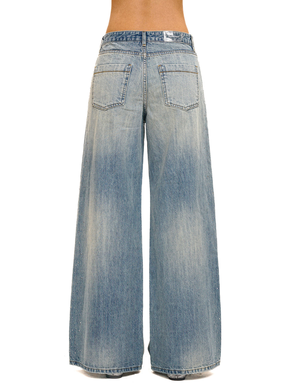 *Rhinestone straight-leg jeans