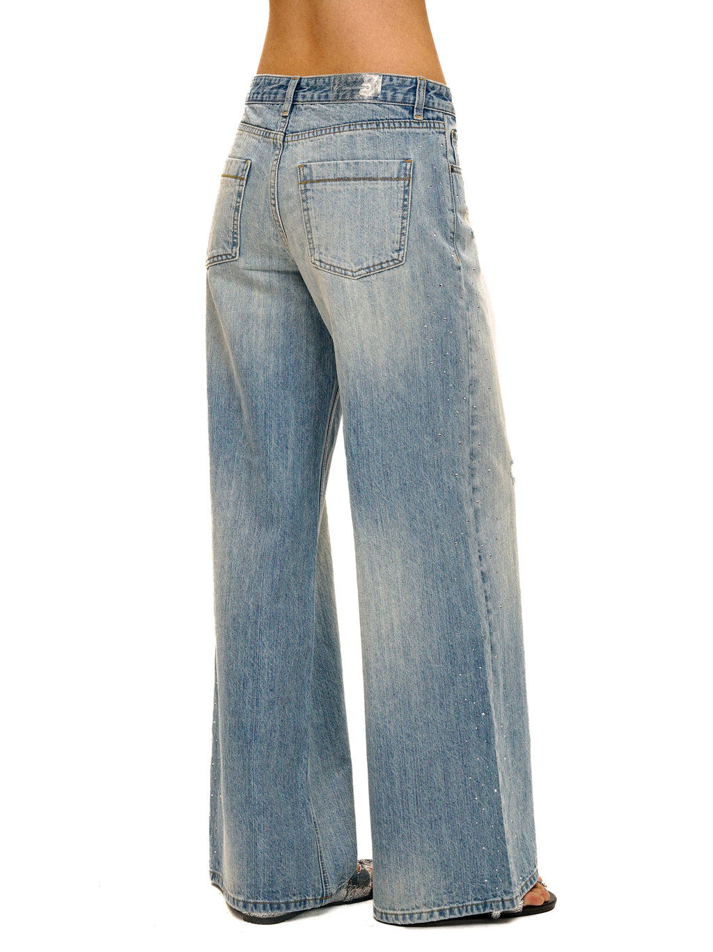 *Rhinestone straight-leg jeans