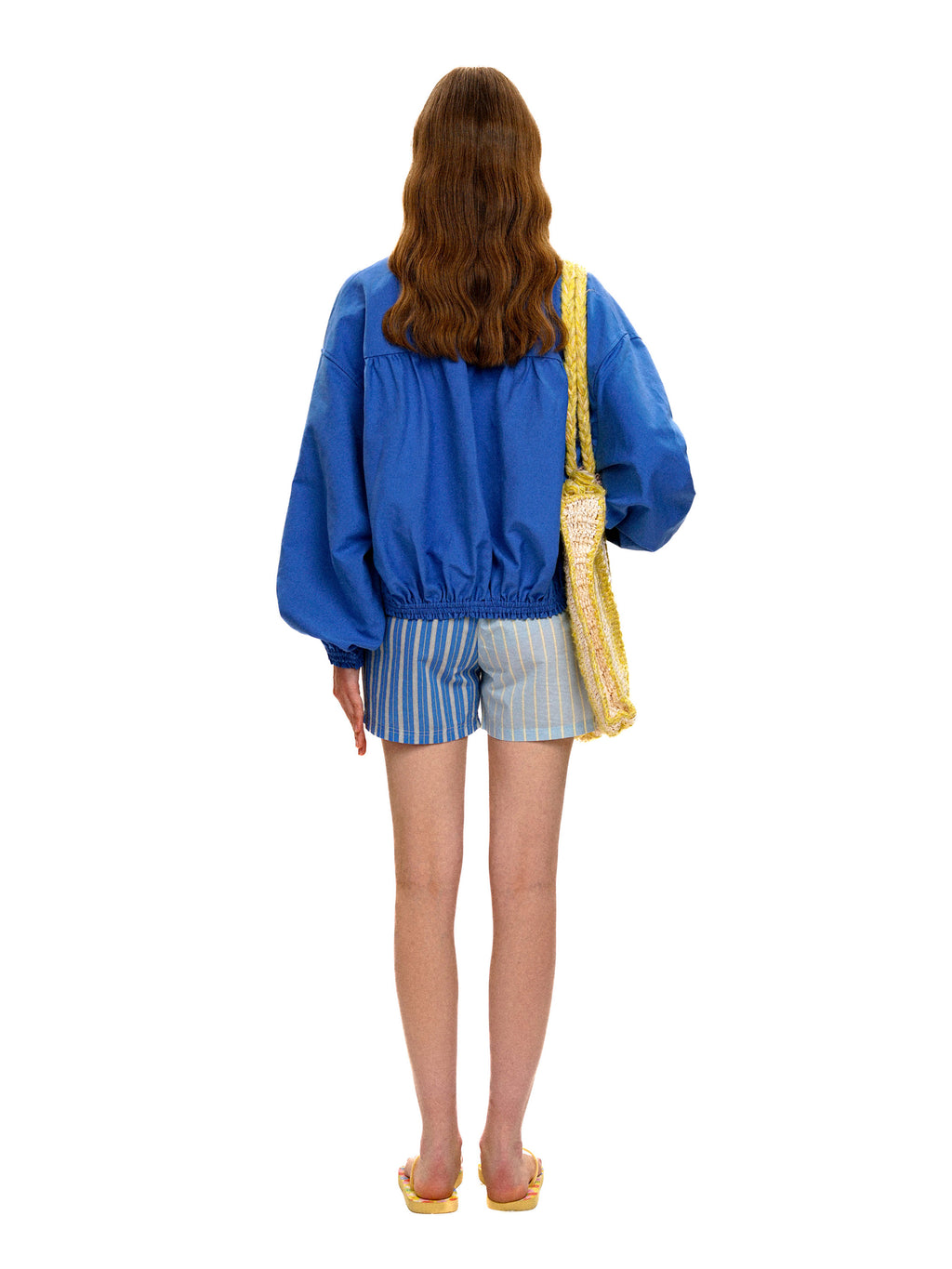 *Faux two-piece shirt collar jacket