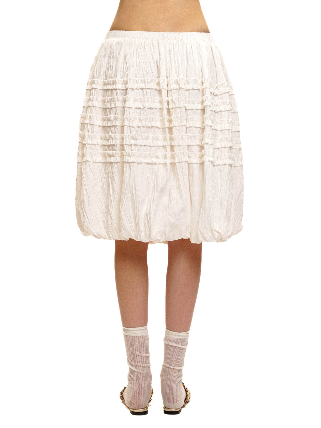 *Textured pleated lace tulip skirt