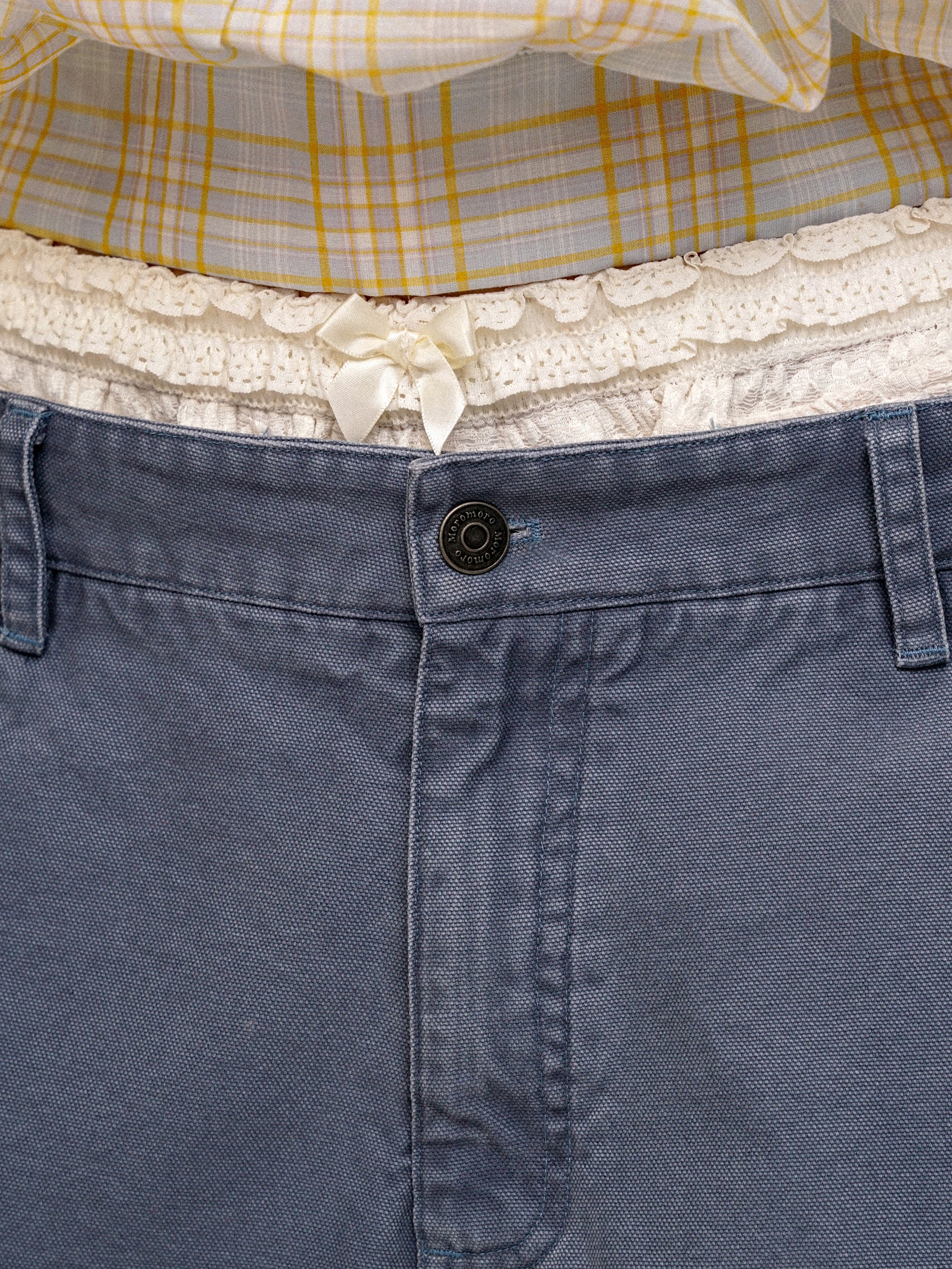 *Lace waistband faux two-piece cargo shorts