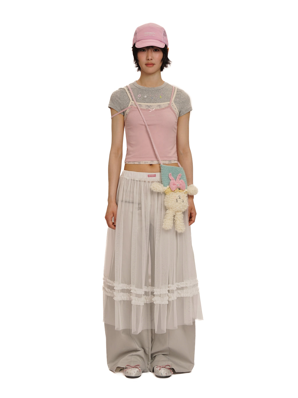 *Faux three-piece bow rhinestone short T-shirt