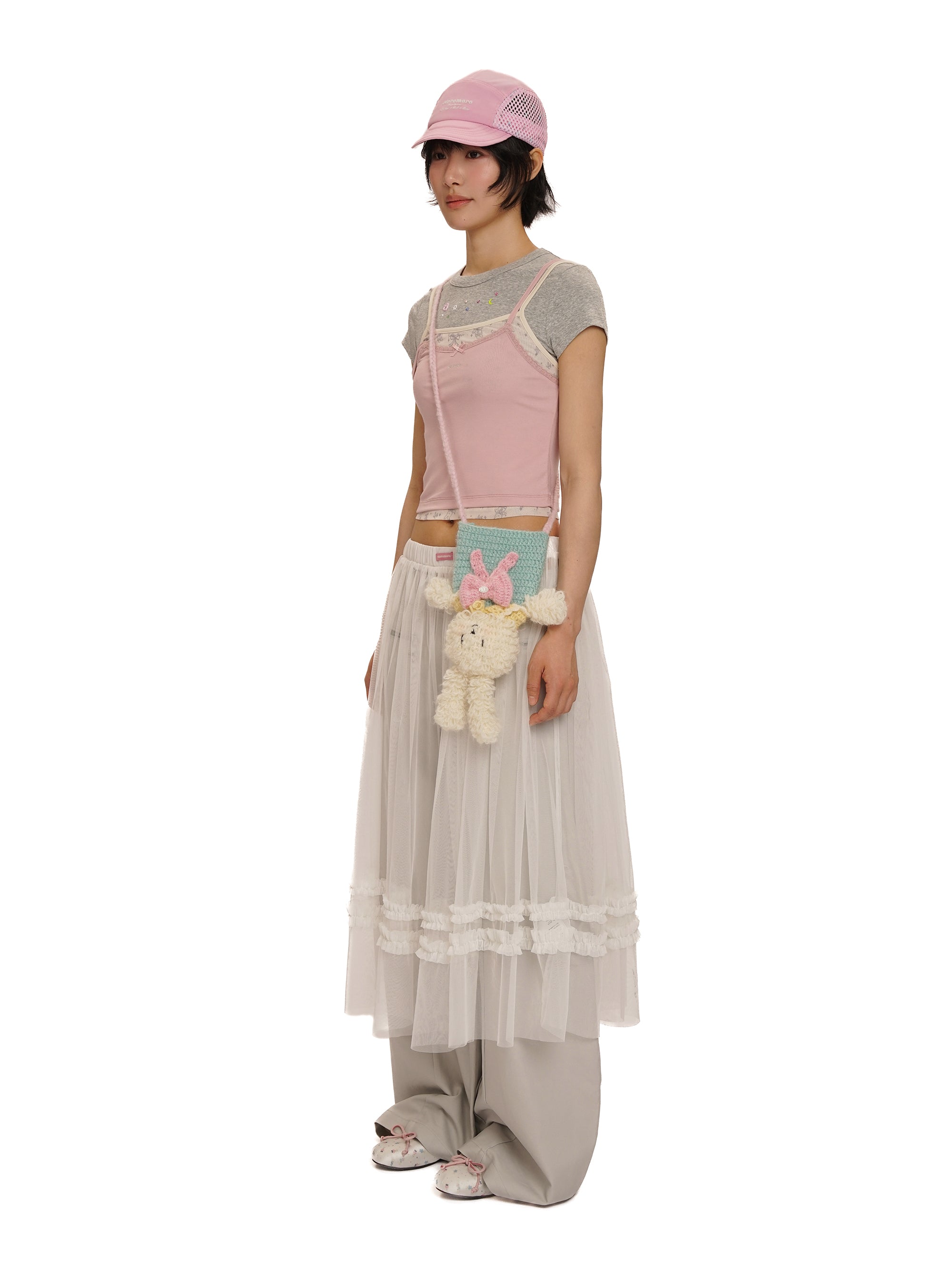 *Faux three-piece bow rhinestone short T-shirt