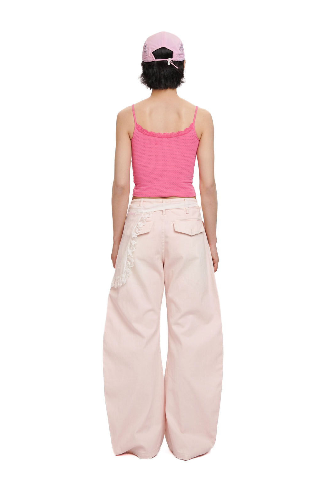 Three-piece printed contrast faux spaghetti strap vest