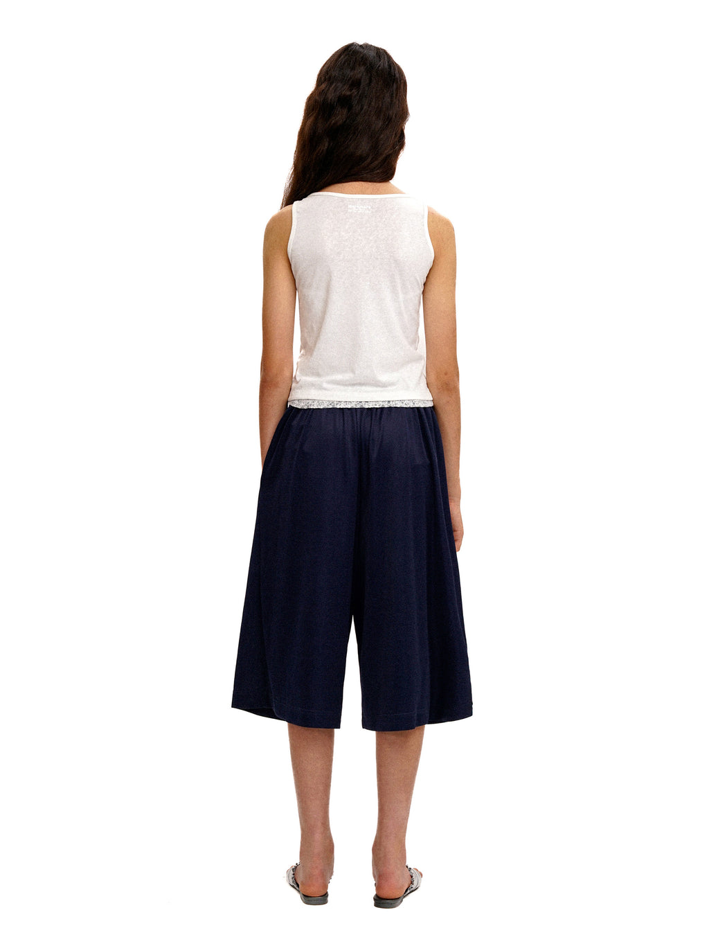 *Faux two-piece lace-trimmed camisole