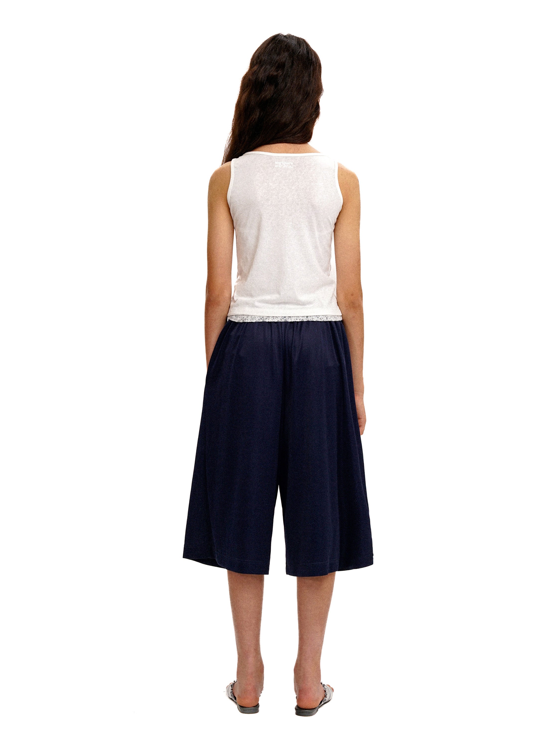 *Faux two-piece lace-trimmed camisole