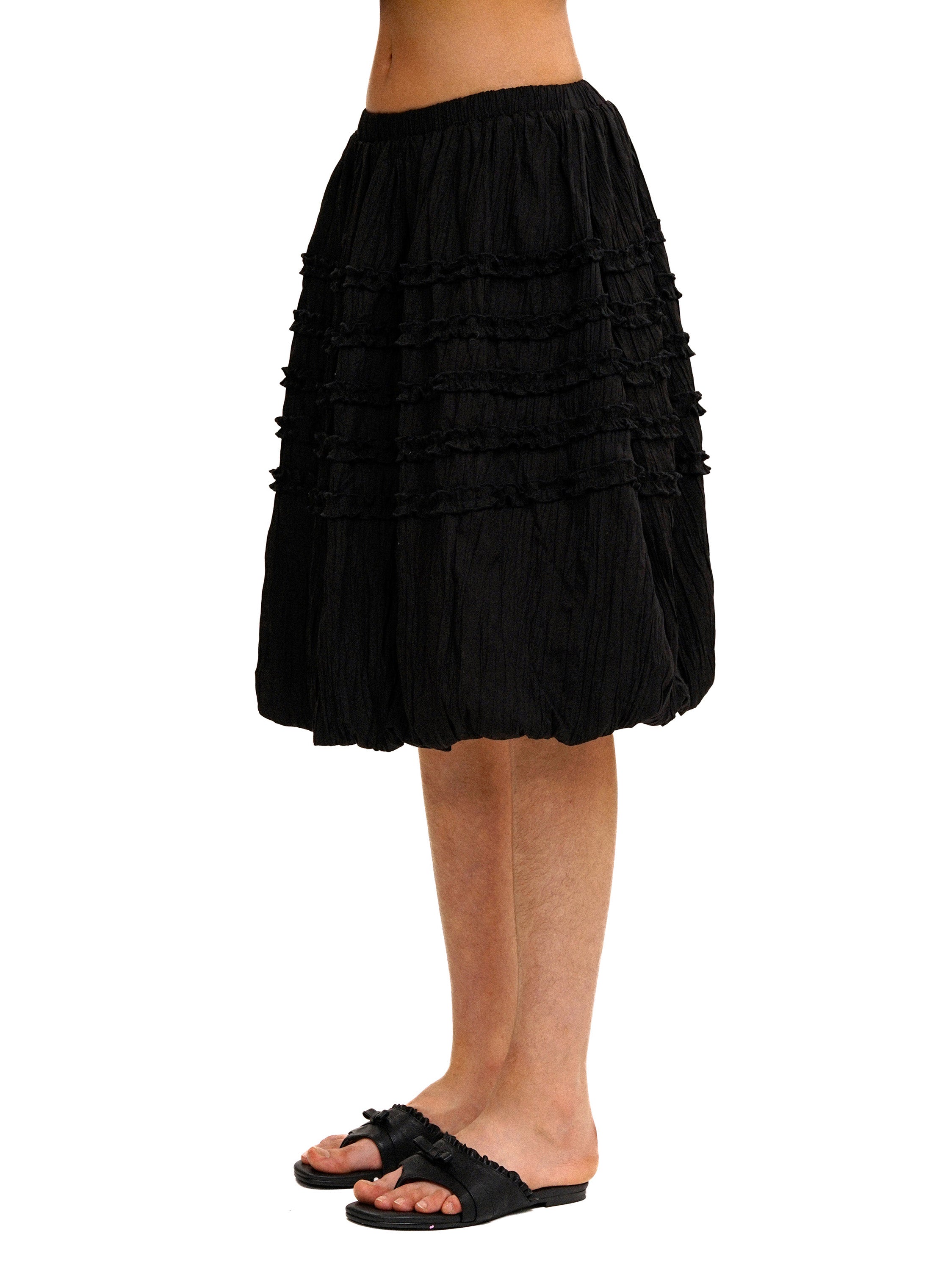 *Textured pleated lace tulip skirt