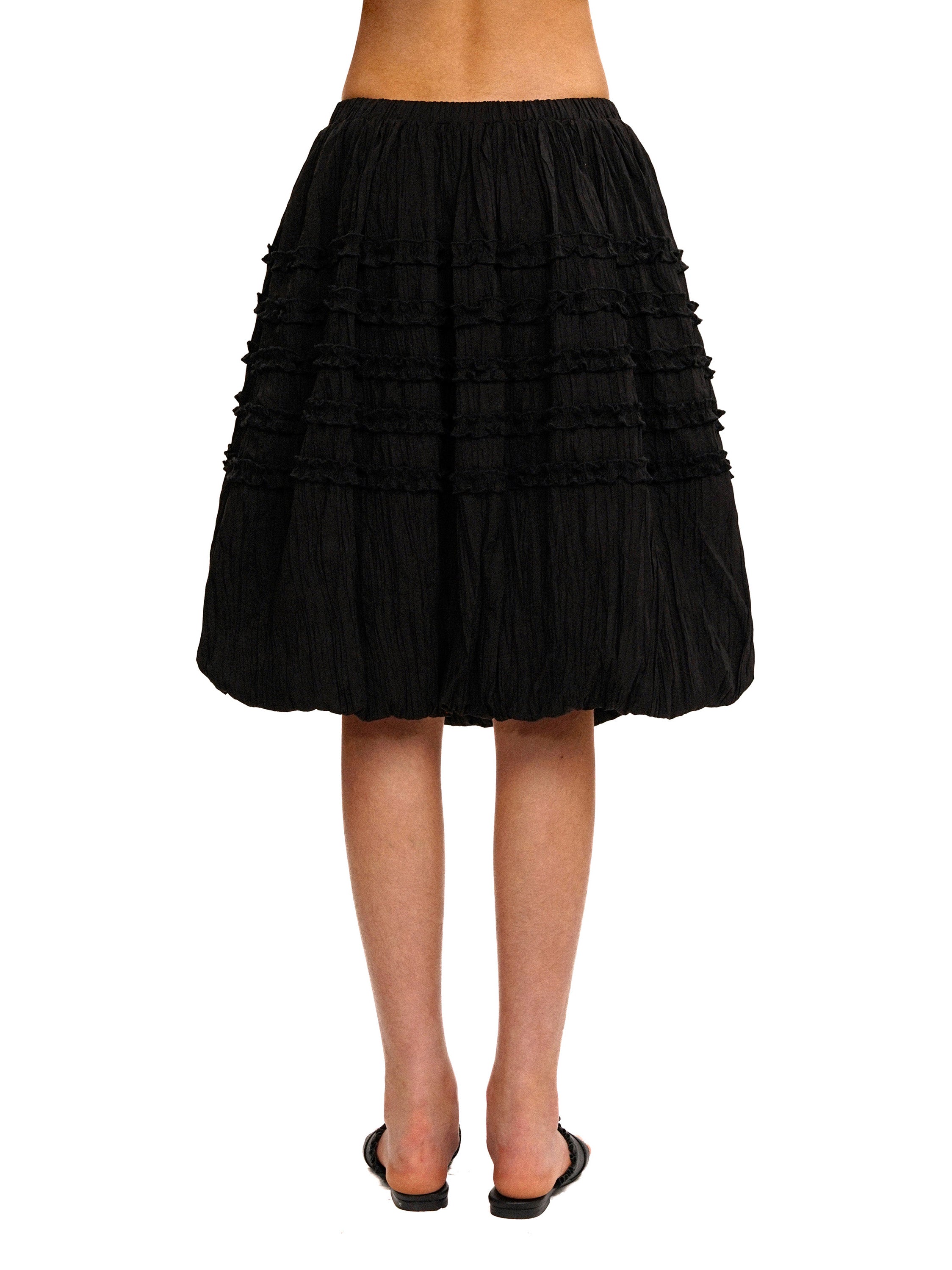 *Textured pleated lace tulip skirt