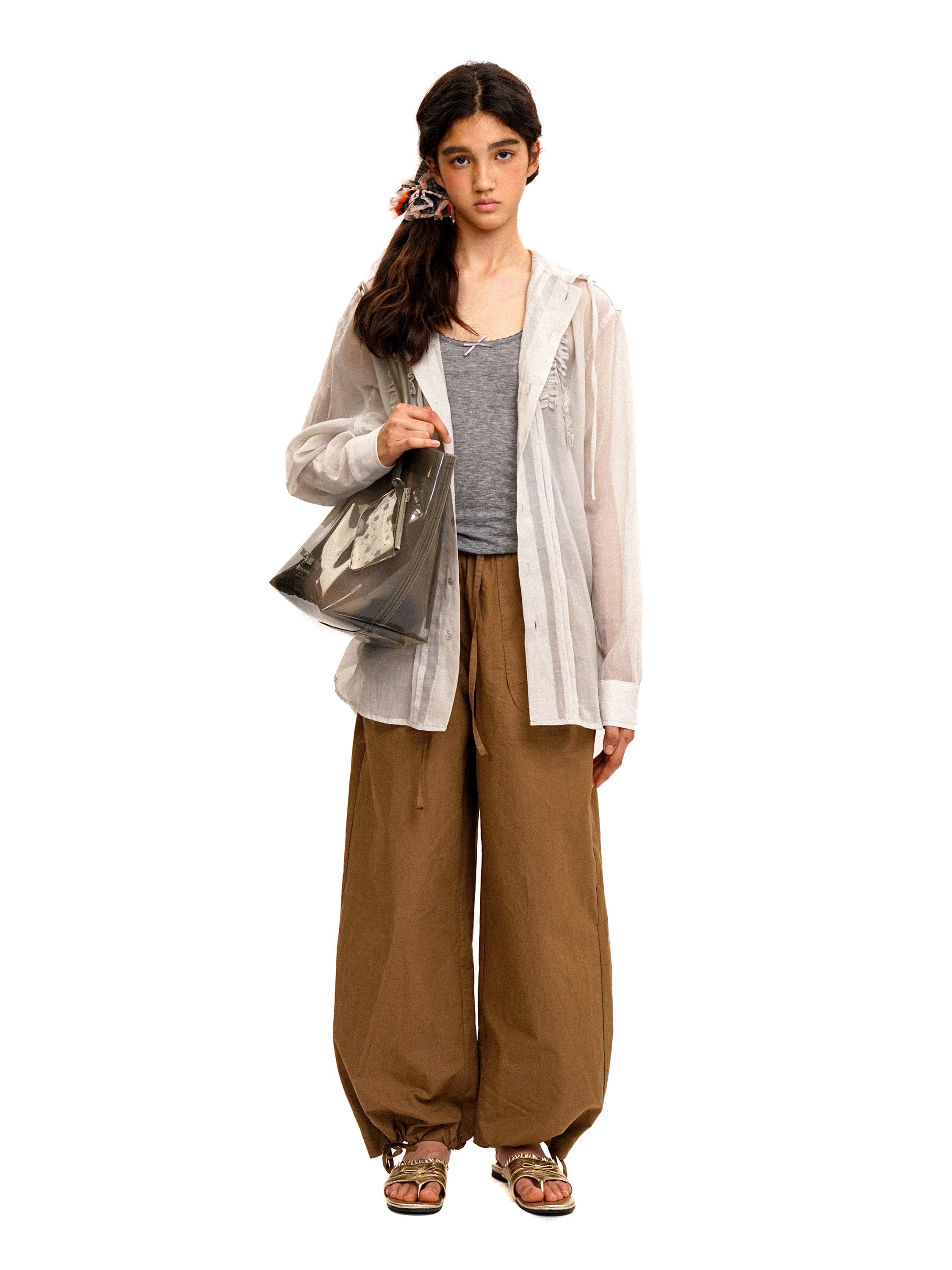 *Ruffled hooded shirt
