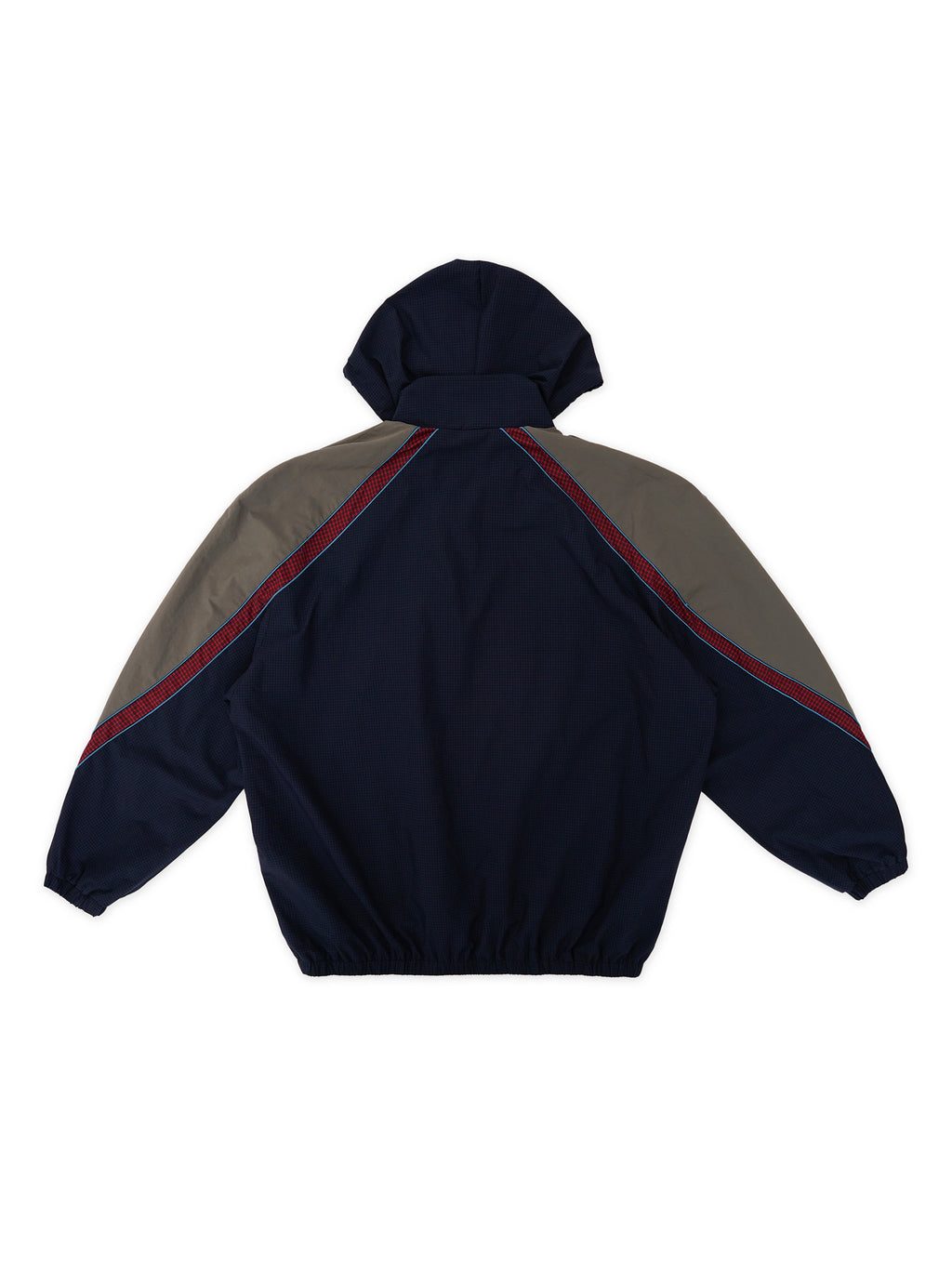 *Retro plaid color-blocked hooded sports jacket