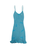 *Mesh ribbon bow slip dress