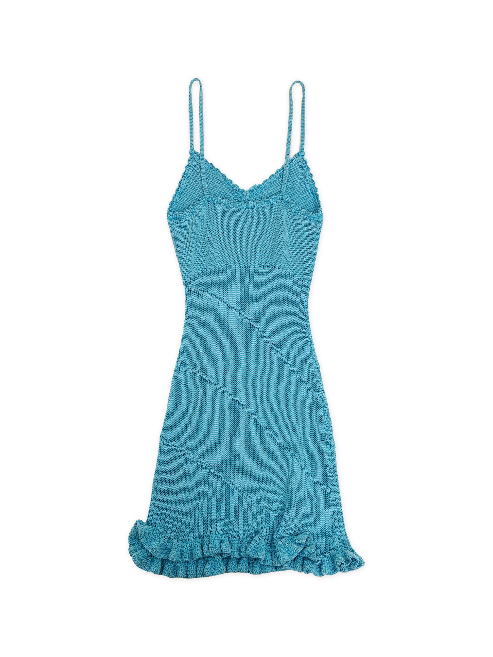 *Mesh ribbon bow slip dress