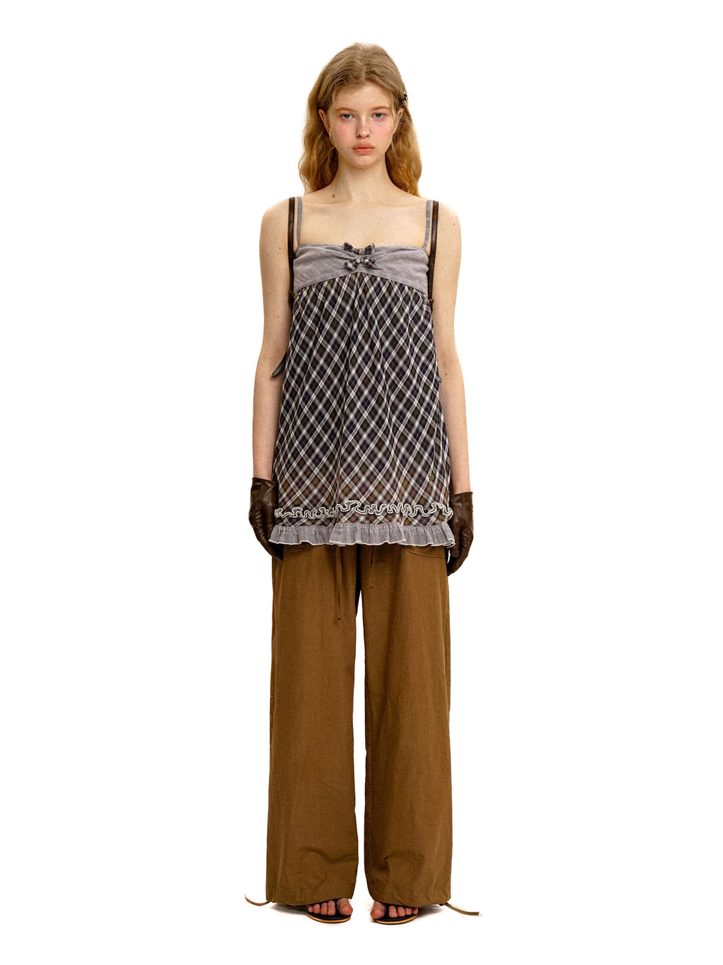 *Plaid suspender dress
