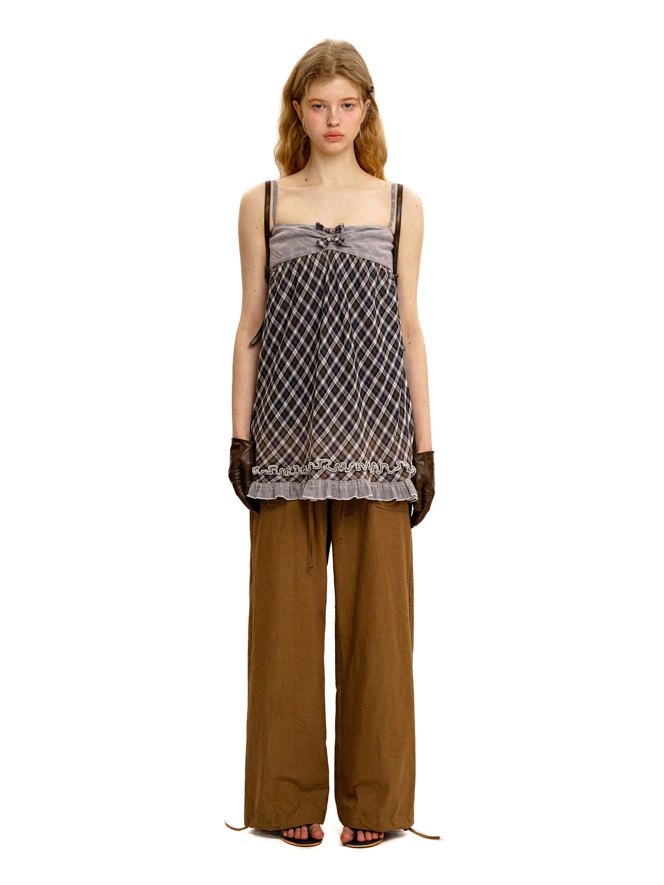 *Plaid suspender dress