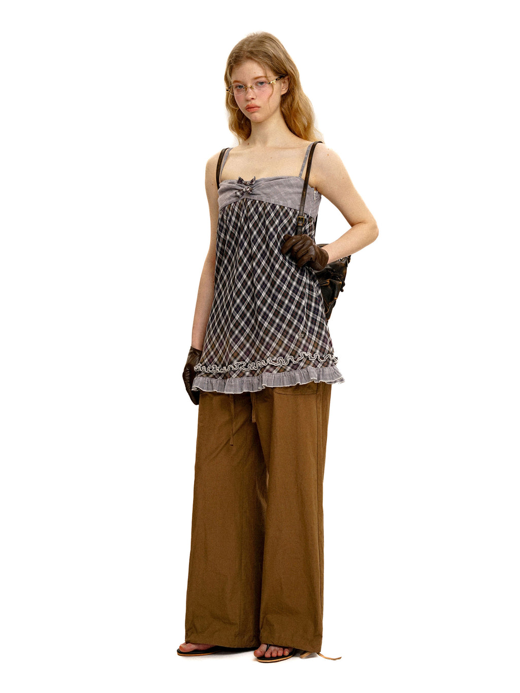*Plaid suspender dress