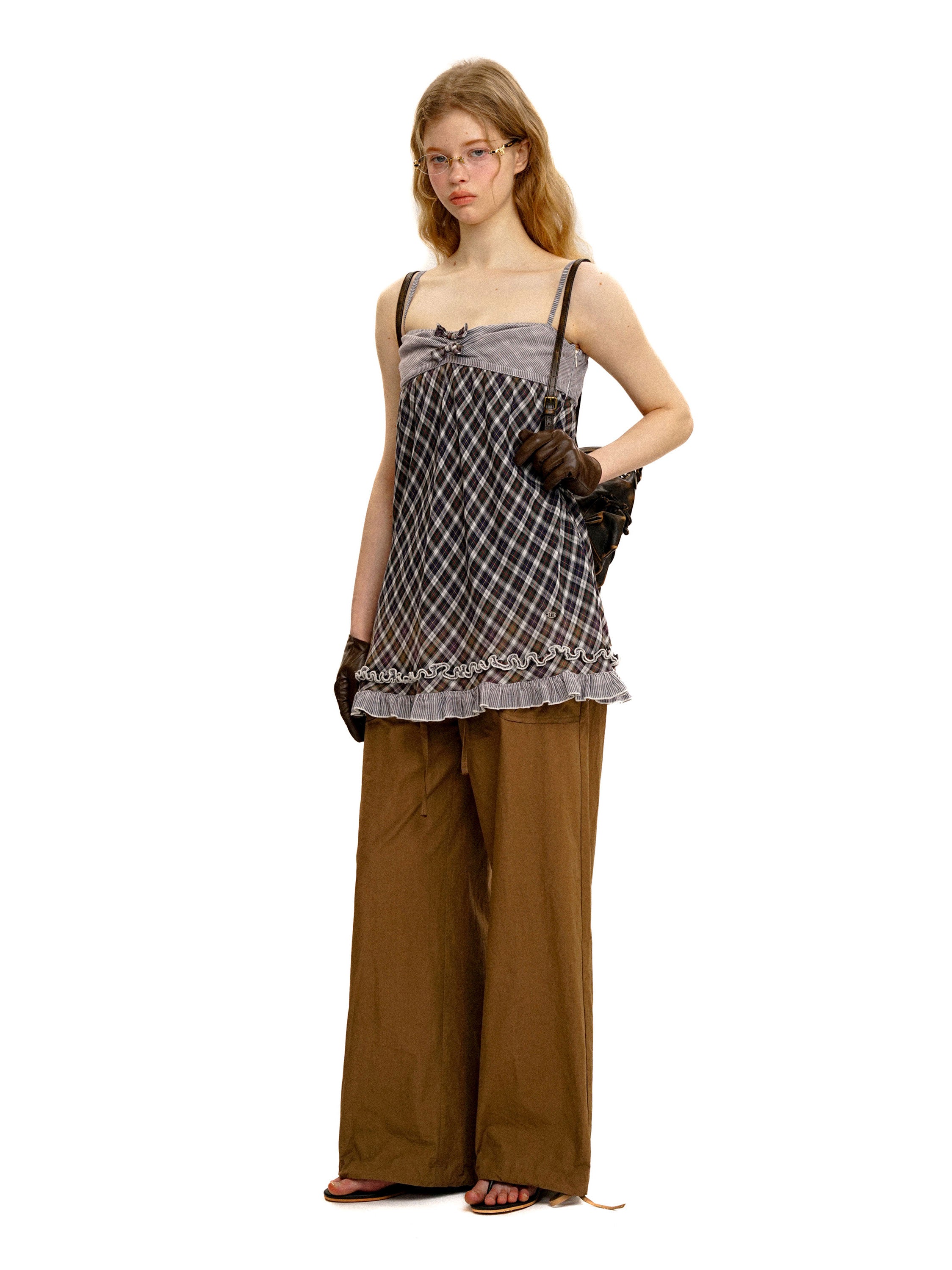 *Plaid suspender dress