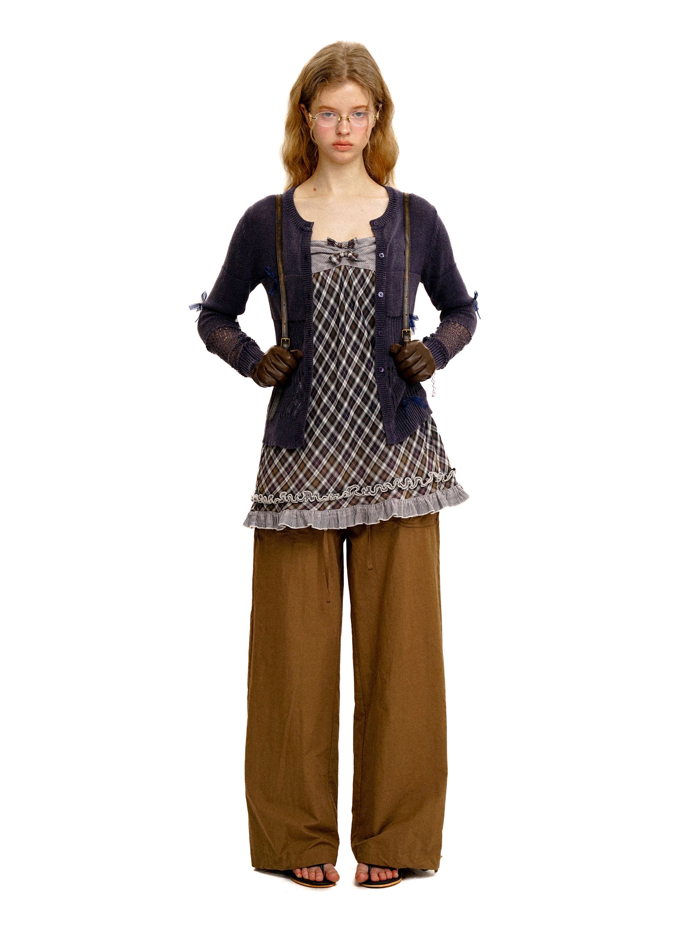 *Plaid suspender dress