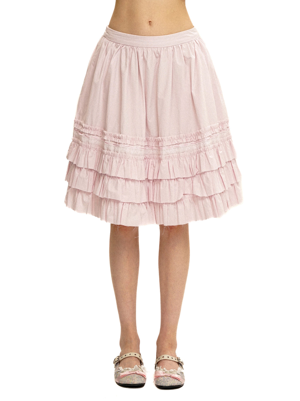 *Ruffled tiered midi skirt