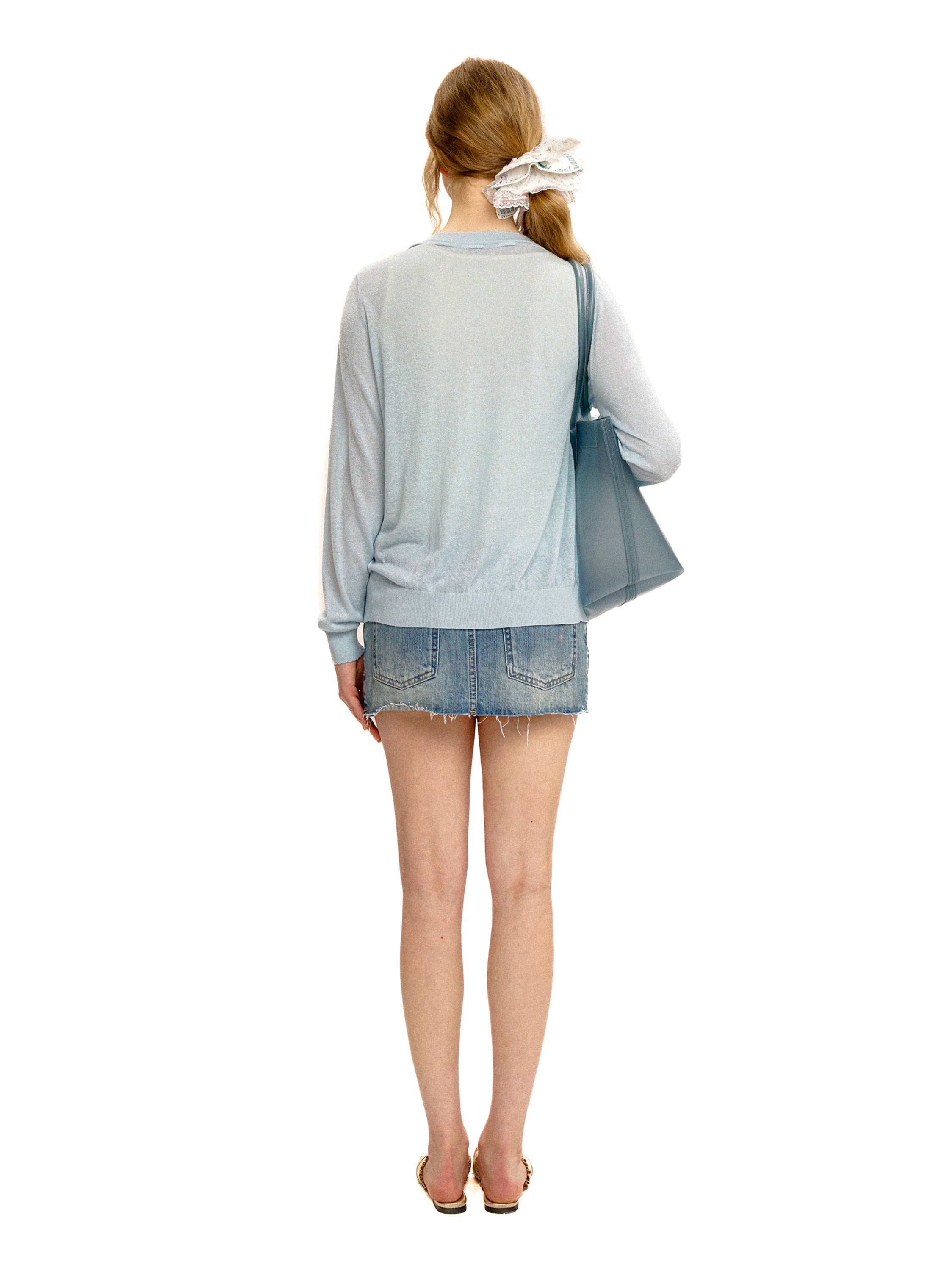 *Bow-tie jacquard cardigan