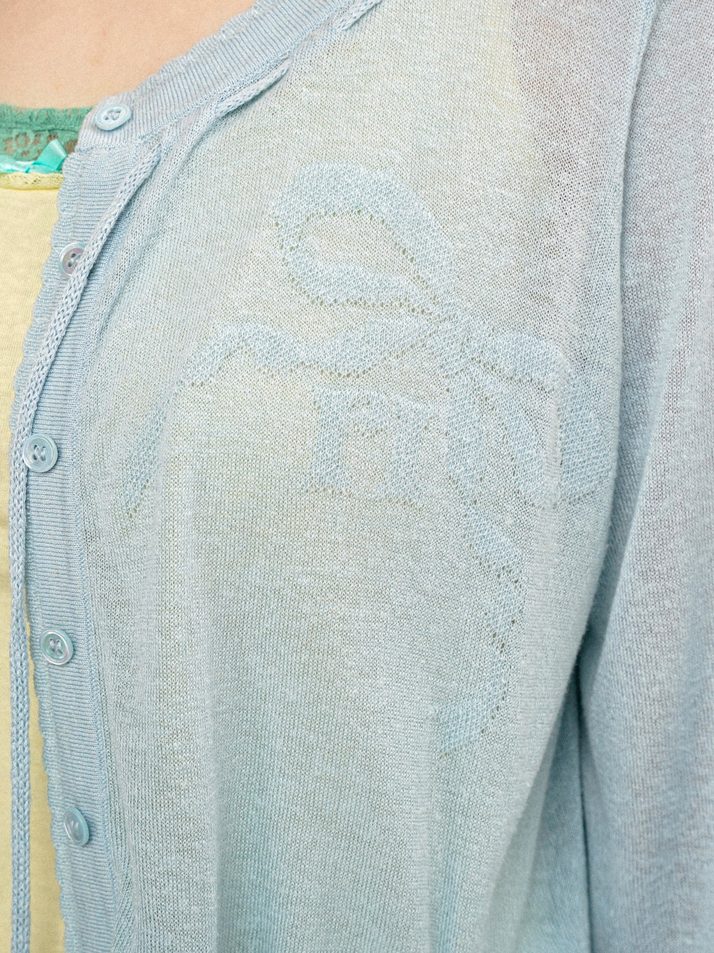 *Bow-tie jacquard cardigan