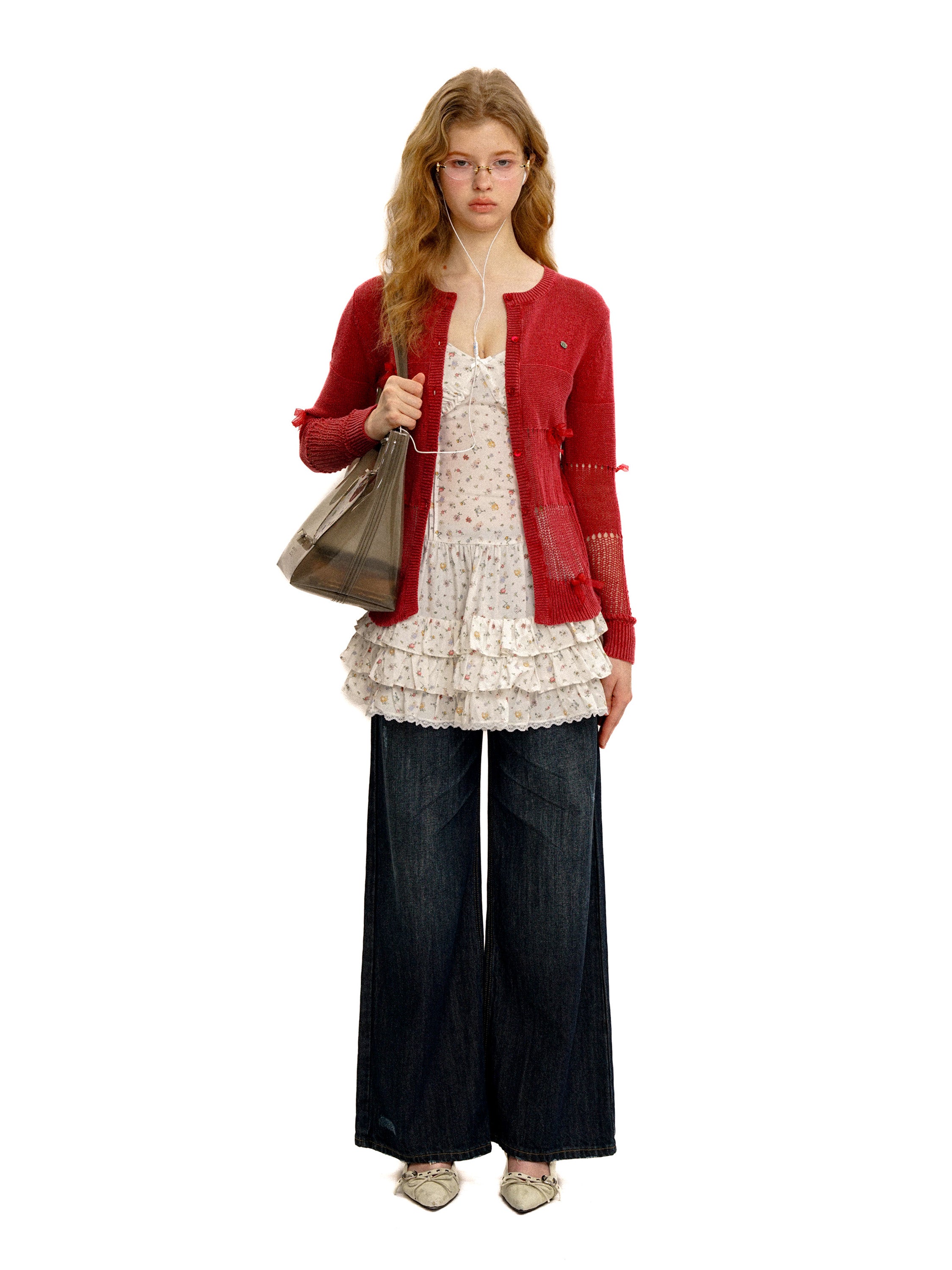 *Floral lace multi-layered camisole dress