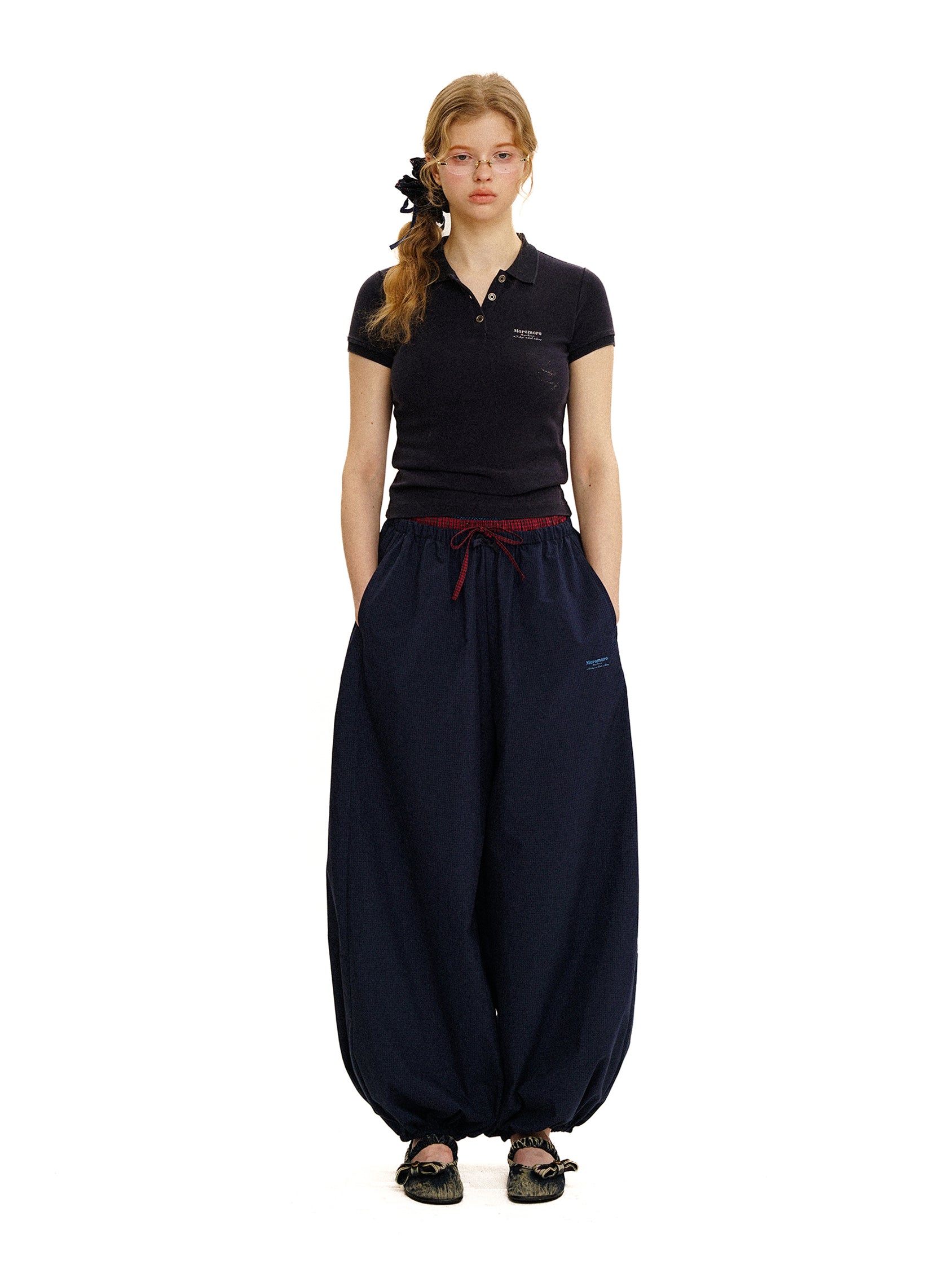 *Washed denim ballet flats