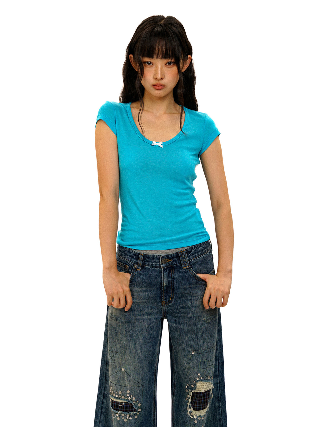 *Tencel lace T-shirt