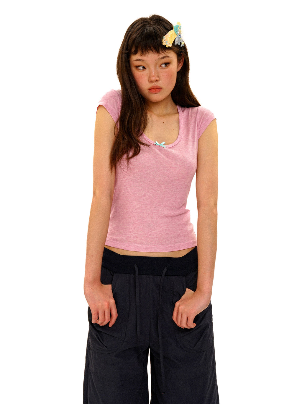 *Tencel lace T-shirt