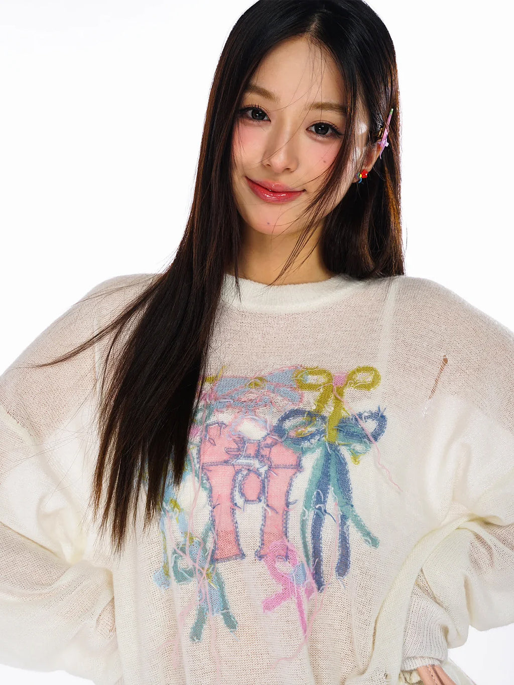 *Bow-tie round neck sweater