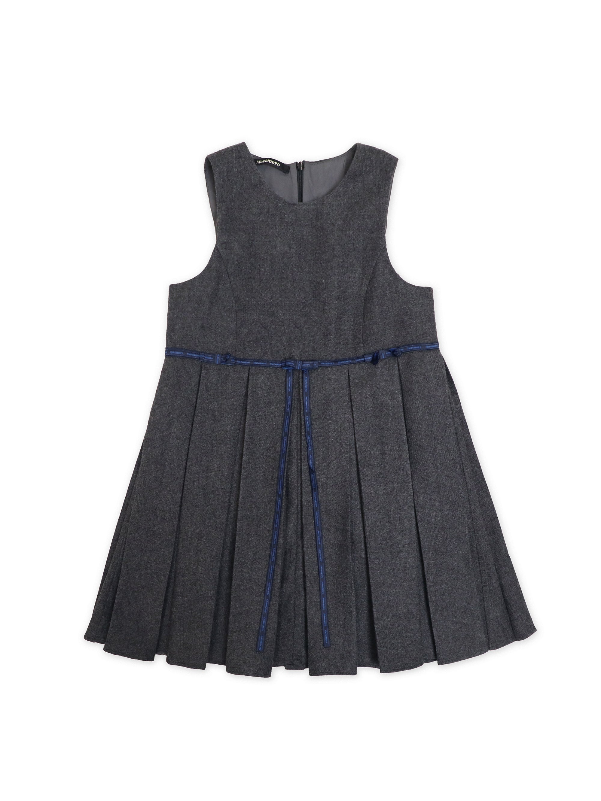 *Pleated bow-knot vest dress