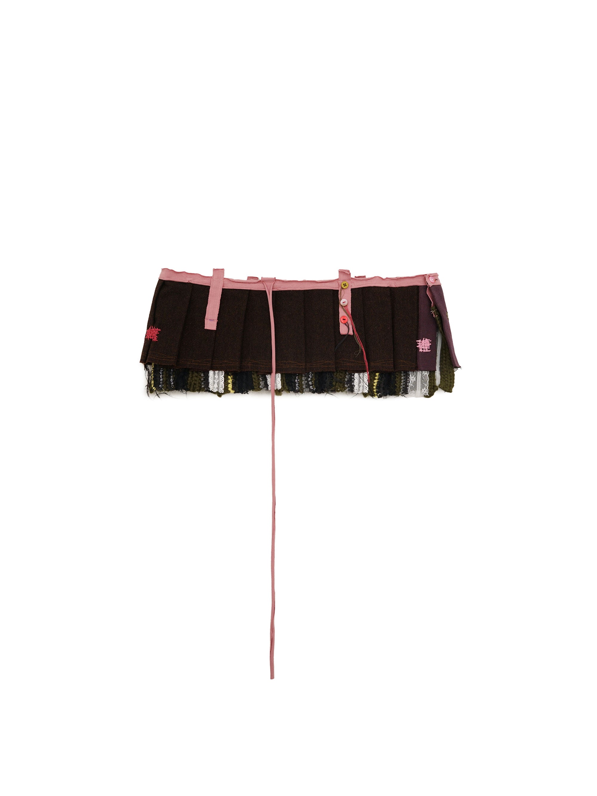 *Hand-crocheted striped wool pleated skirt