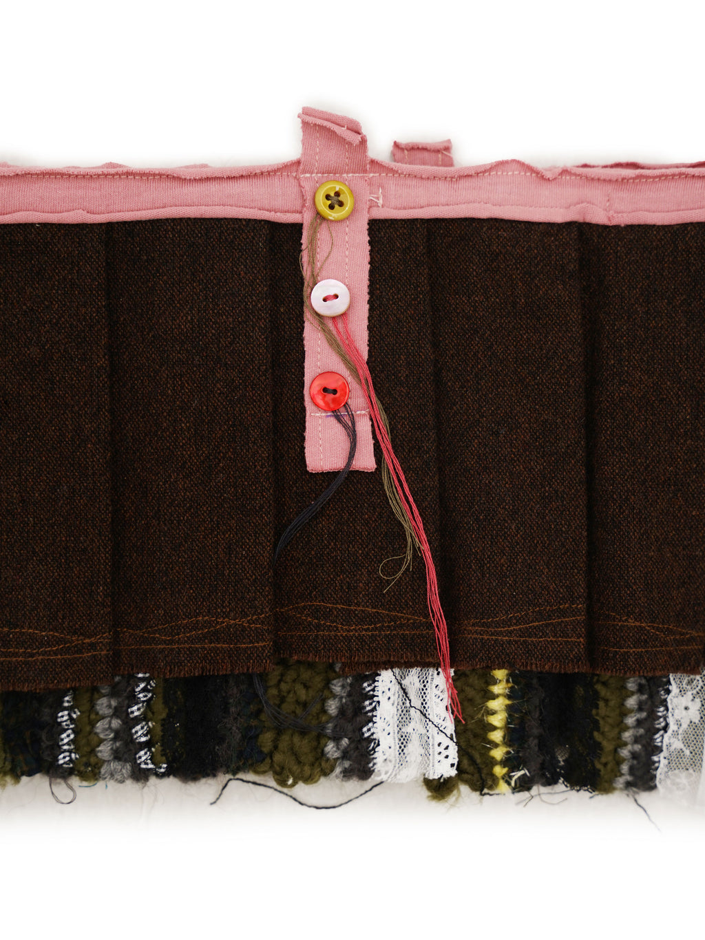 *Hand-crocheted striped wool pleated skirt