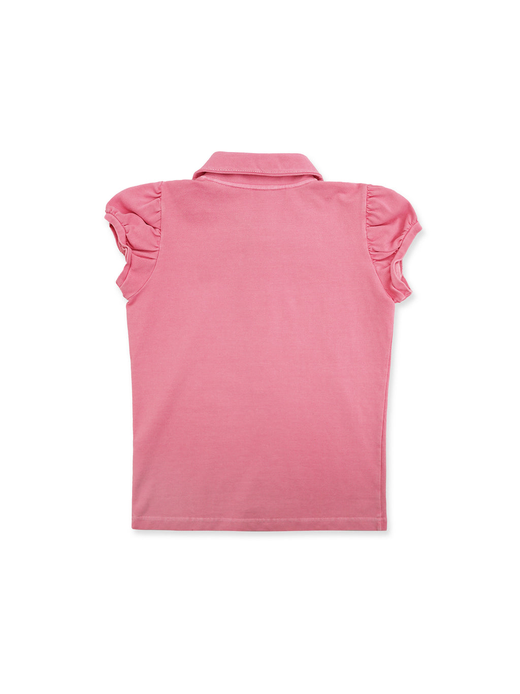 *Puff-sleeved slim-fit polo shirt