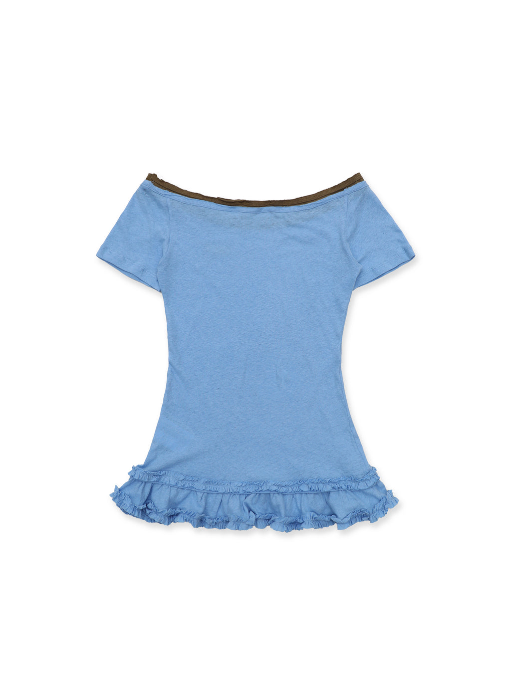 *Color-blocked lace short-sleeved T-shirt