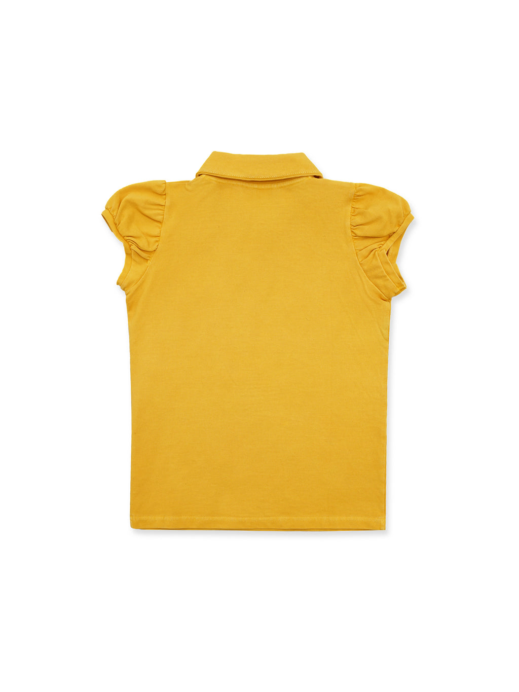 *Puff-sleeved slim-fit polo shirt
