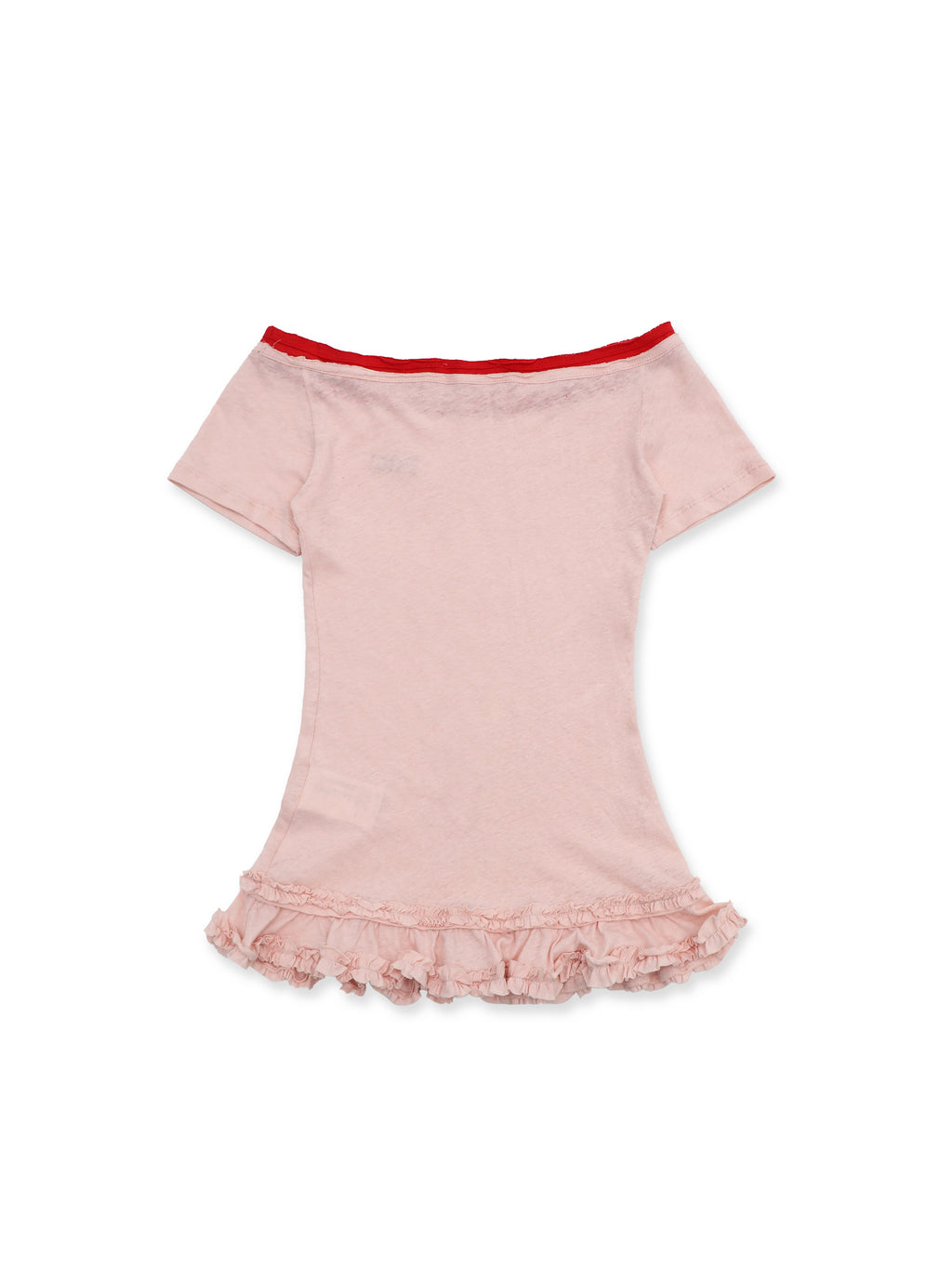 *Color-blocked lace short-sleeved T-shirt