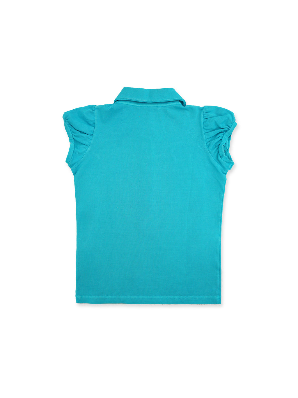 *Puff-sleeved slim-fit polo shirt
