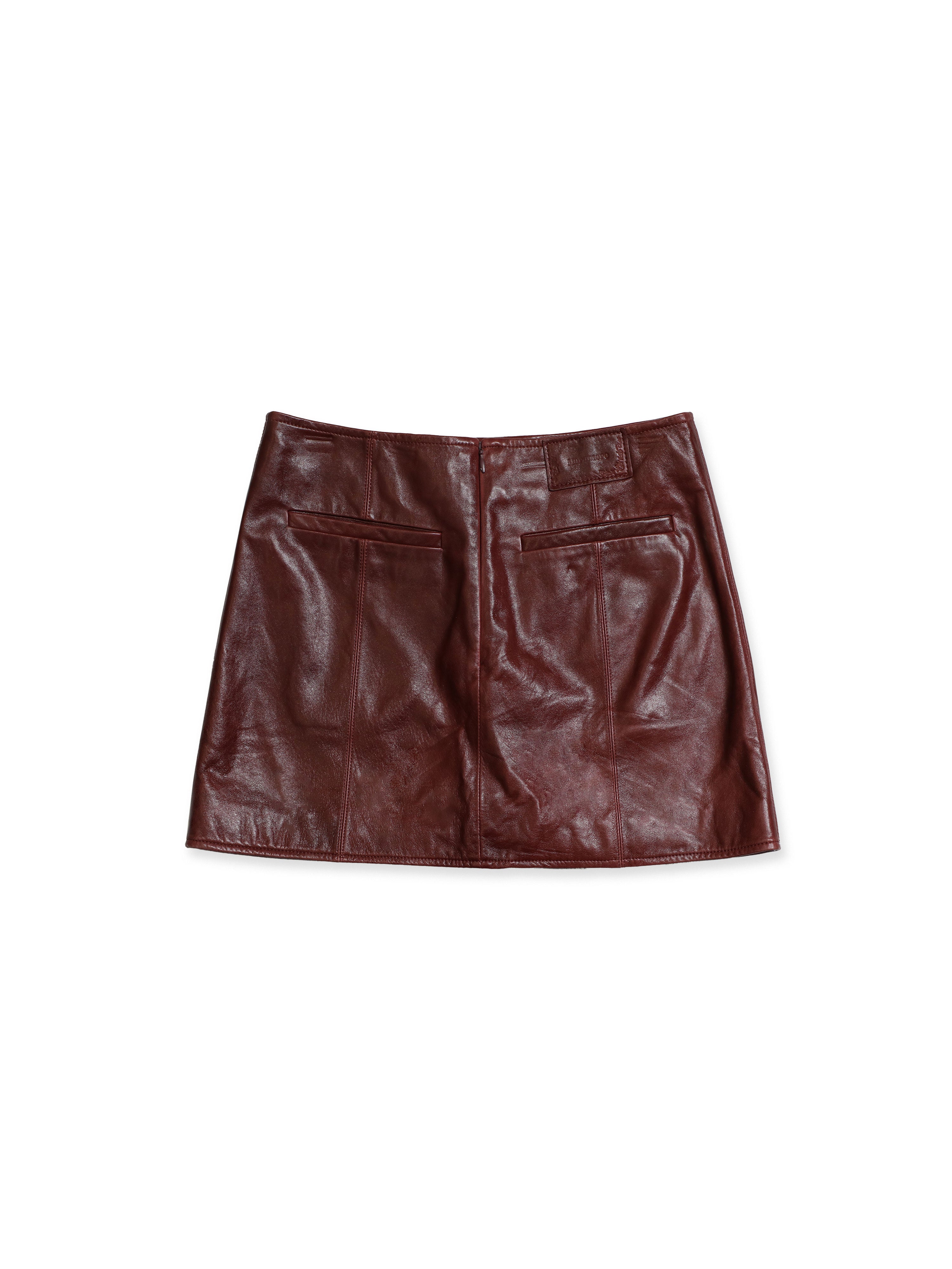 *Bow-tie sheepskin mini skirt