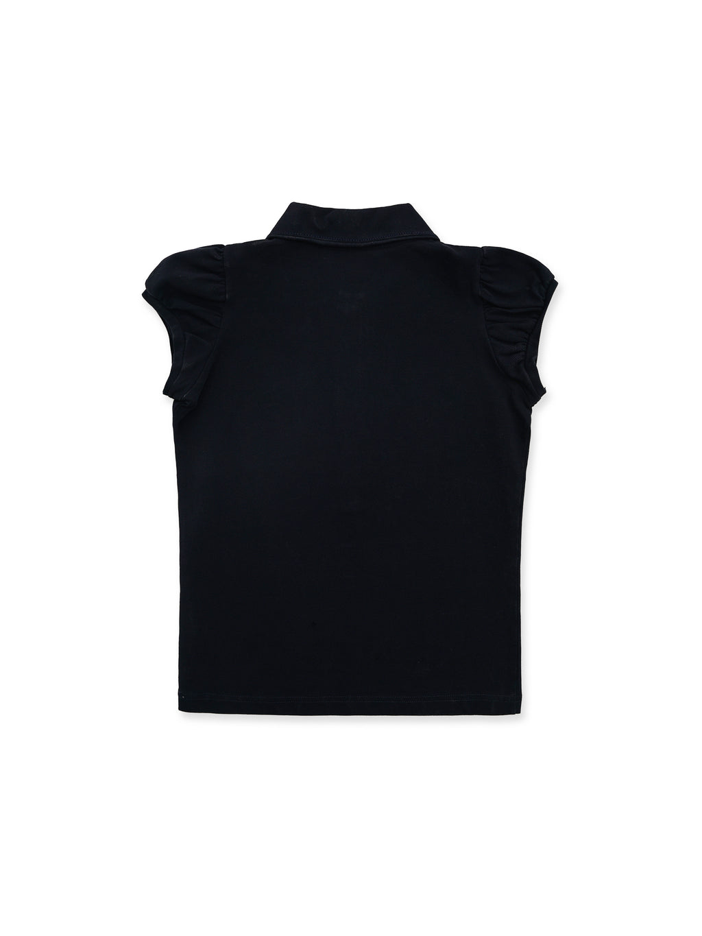 *Puff-sleeved slim-fit polo shirt